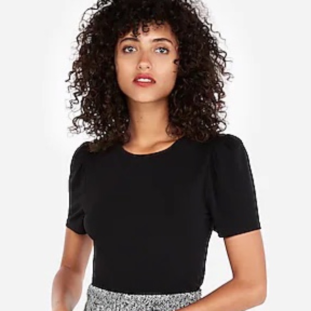 Lulus Look Your Best Black Puff Sleeve Top